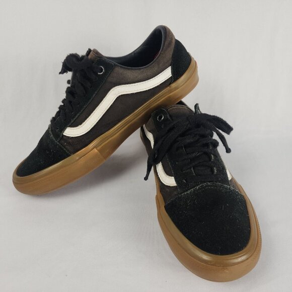 VANS Other - VANS Pop Cush Shoes Men's 7.5‎ Skateboarding Old Skool Sk8 Low Black Gum Suede
